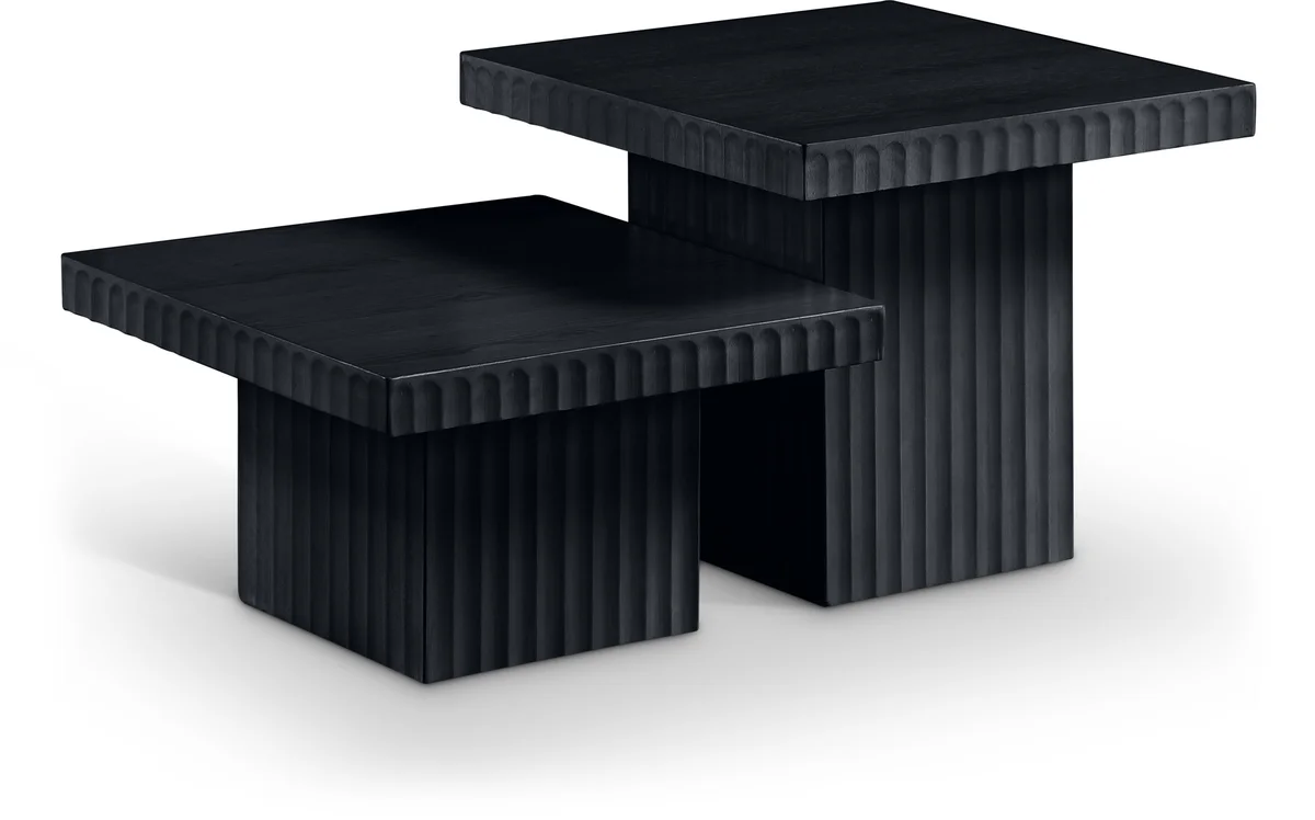 Spencer - Oak Veneer 2 Piece Coffee Table - Black