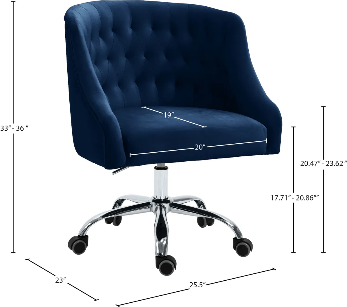 Arden - Office Chair - Navy - Fabric
