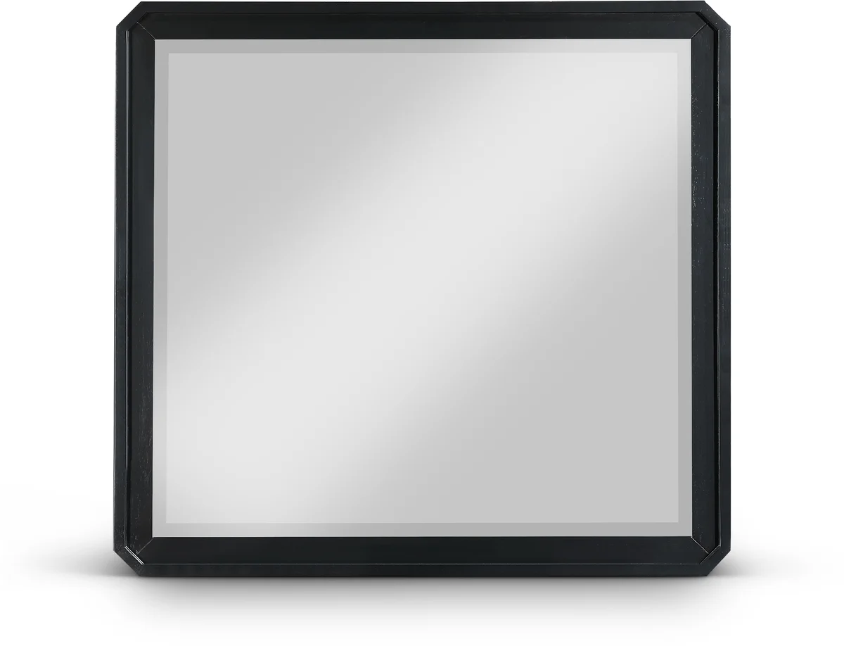 Parker - Rubberwood Mirror - Black