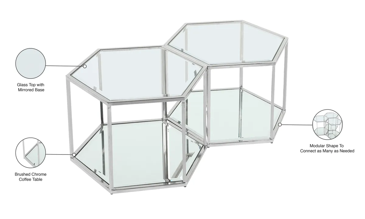 Sei - Coffee Table 2 Piece - Pearl Silver
