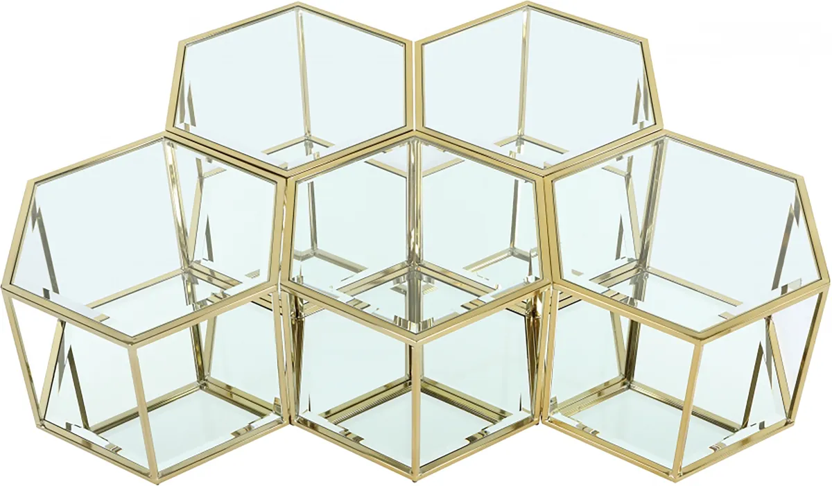 Sei - Coffee Table 5 Piece - Gold