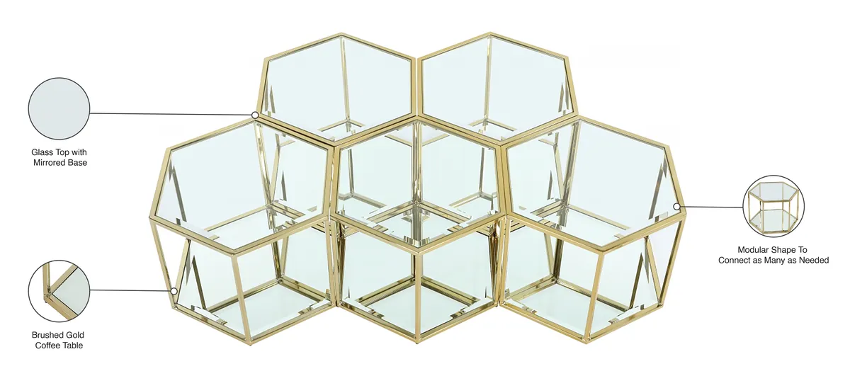 Sei - Coffee Table 5 Piece - Gold