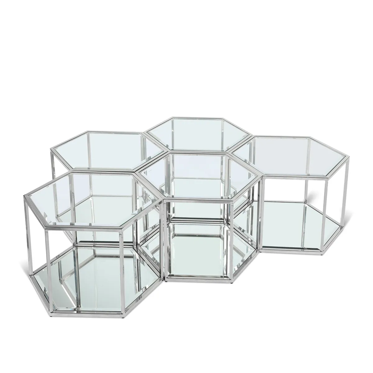 Sei - Coffee Table 5 Piece - Pearl Silver