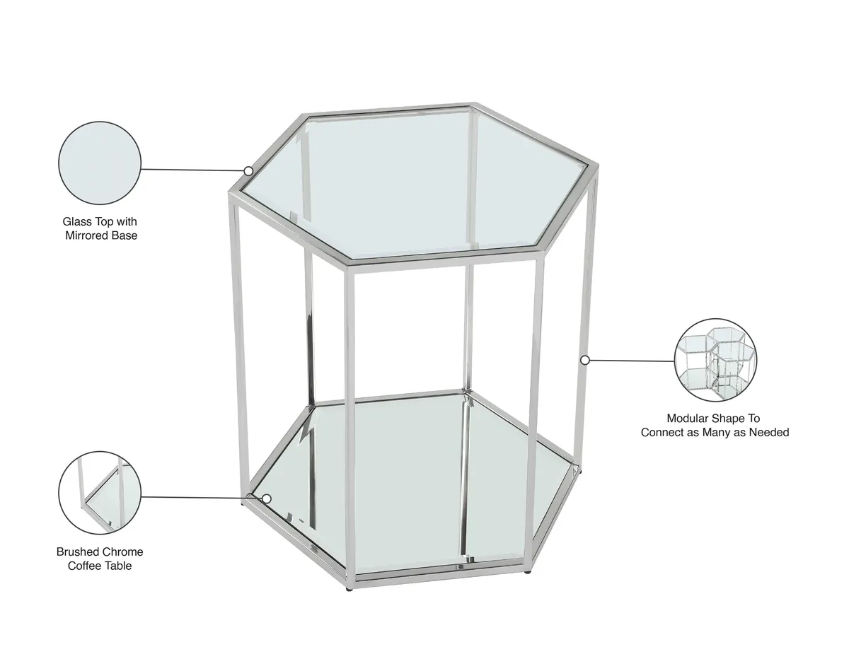 Sei - End Table - Pearl Silver