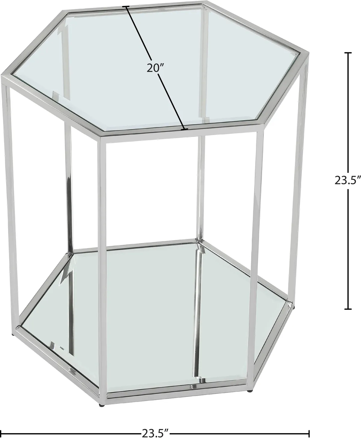 Sei - End Table - Pearl Silver