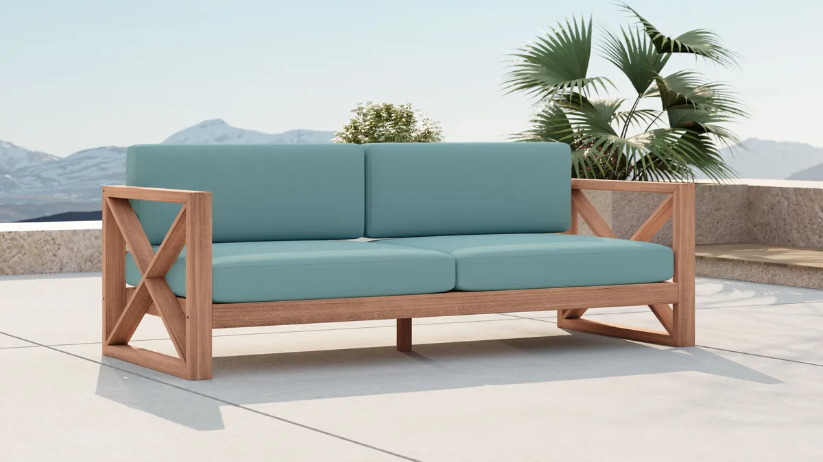 Anguilla - Water Resistant Outdoor Sofa - Blue