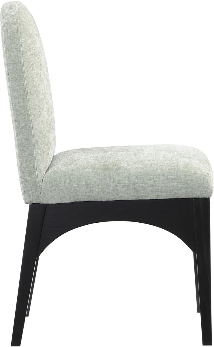 Waldorf - Chenille Dining Side Chair With Black Legs - Mint - View 2