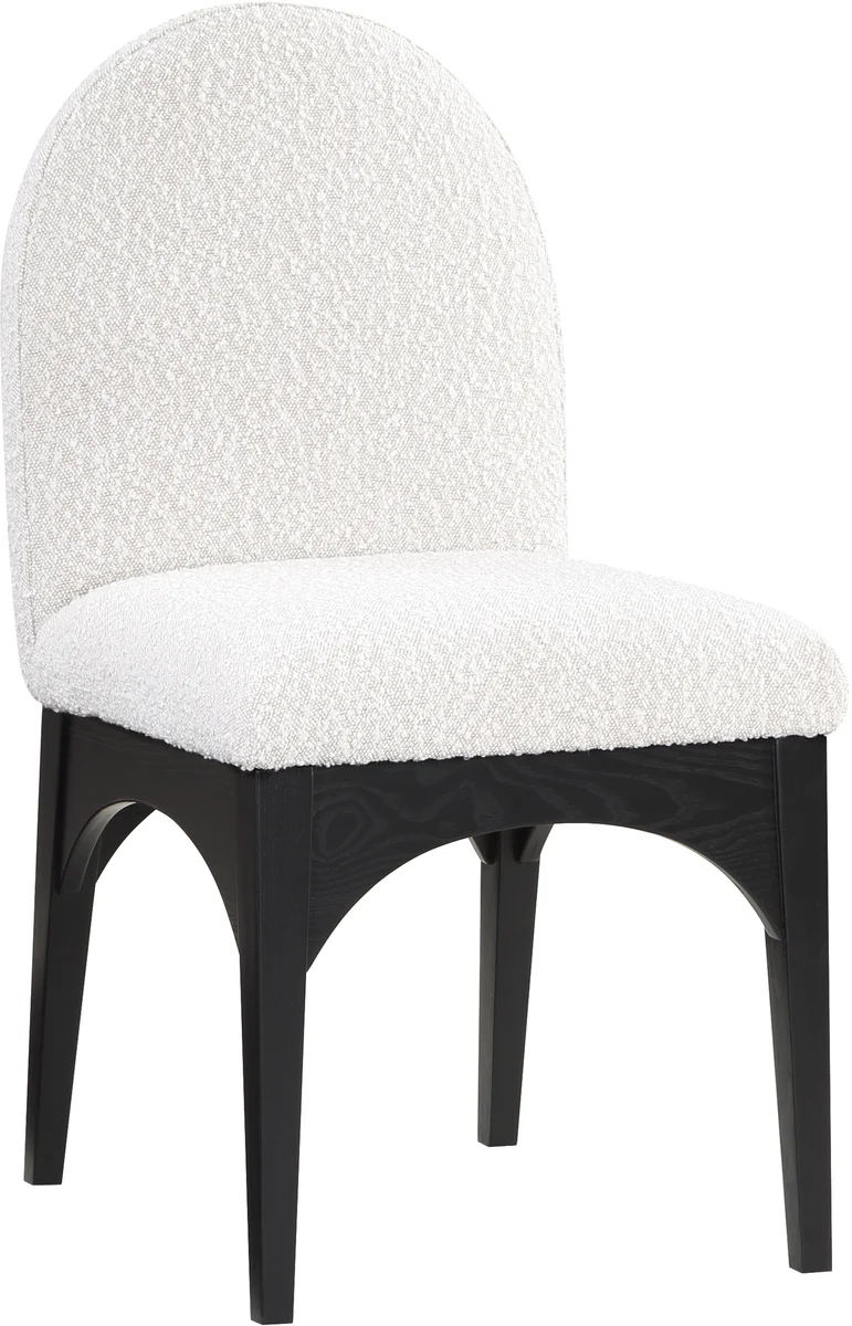Waldorf - Boucle Dining Side Chair With Black Legs - Cream