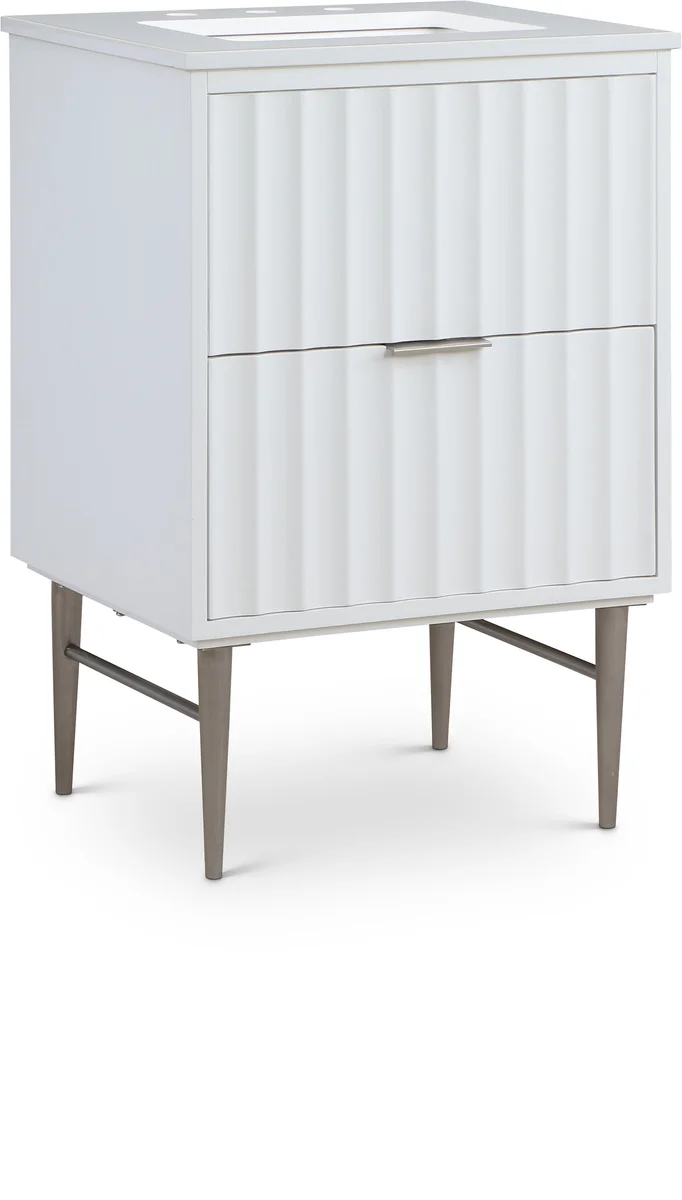 Modernist - 24" Bathroom Vanity With Chrome Legs - White