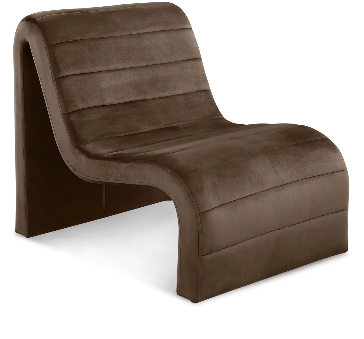 Ivy - Velvet Accent Chair - Brown