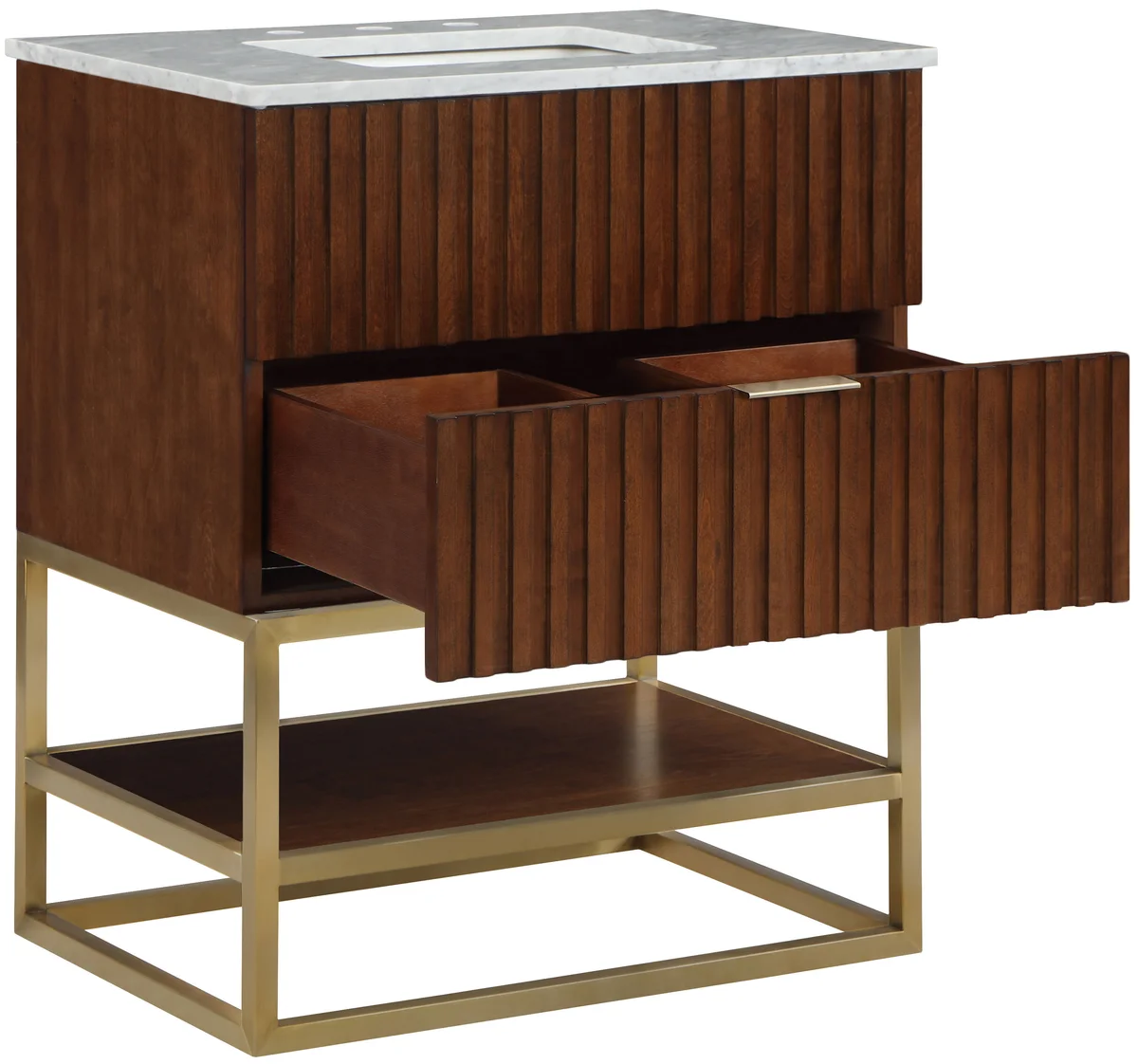Monad - 30" Bathroom Vanity - Walnut - View 2