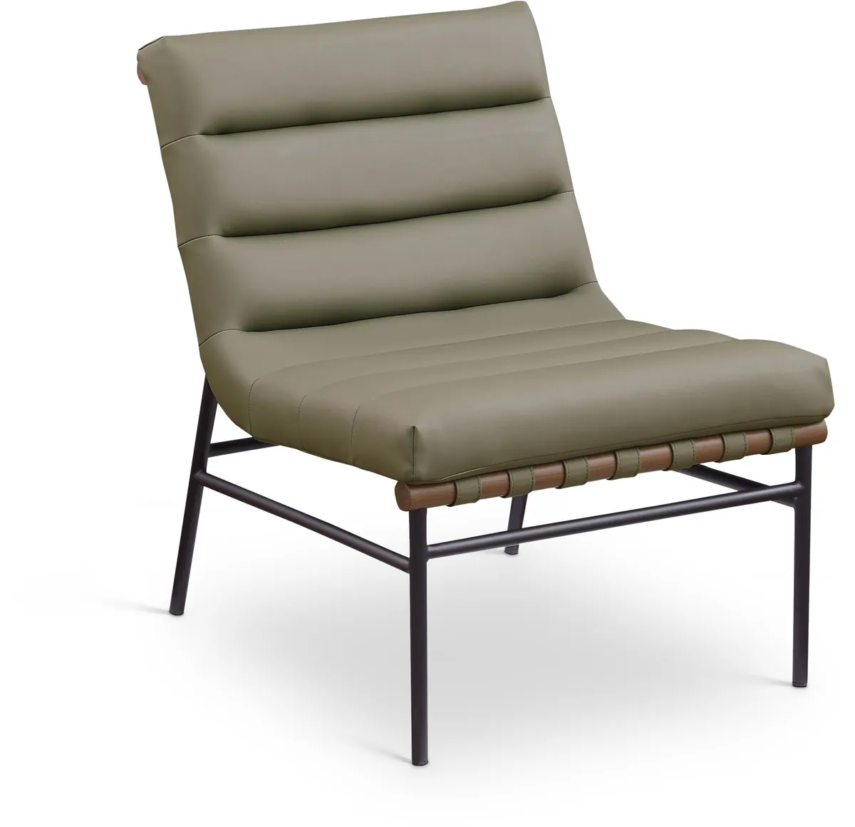 Burke - Faux Leather Accent Chair - Olive
