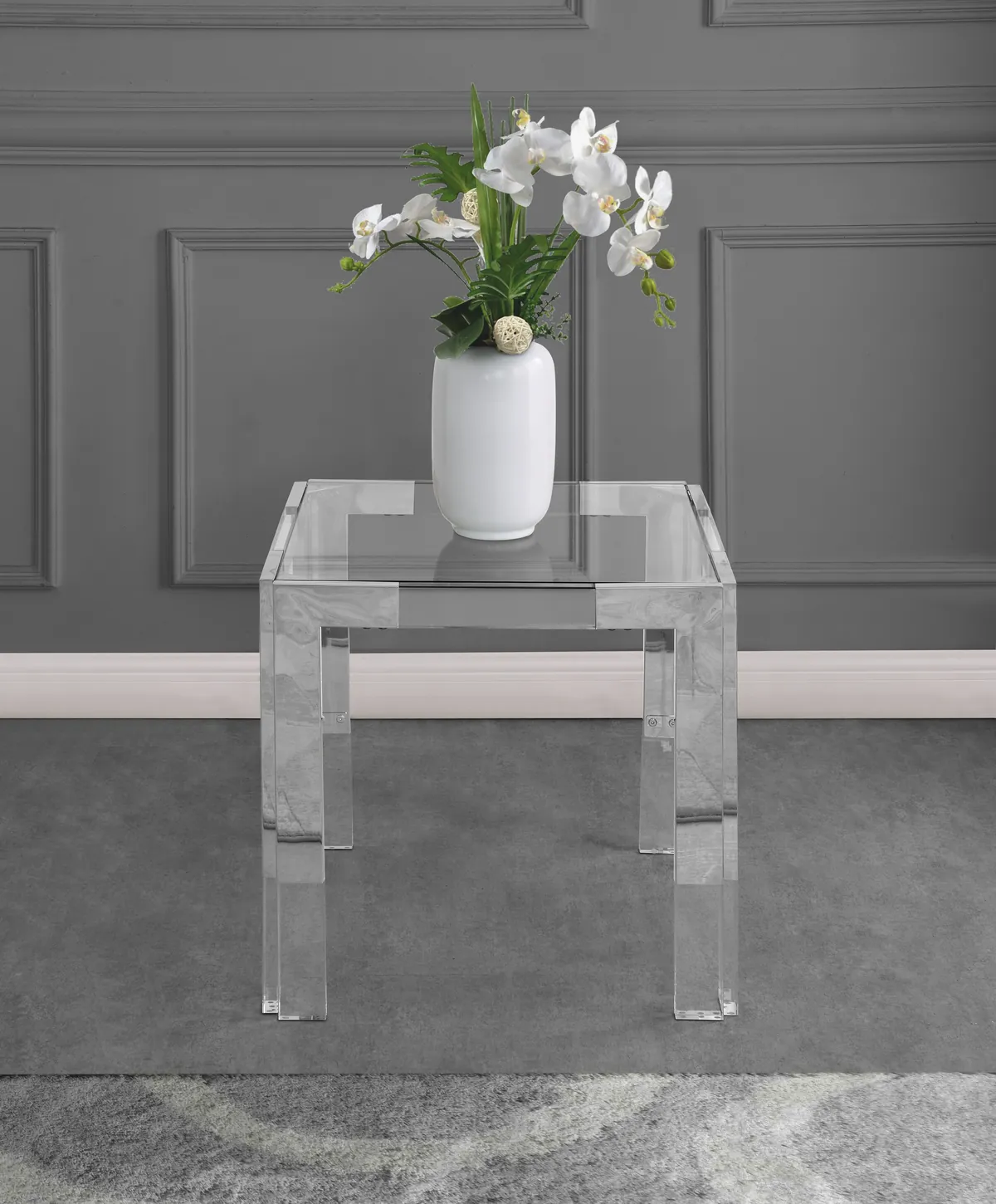 Casper - End Table - Pearl Silver - Steel