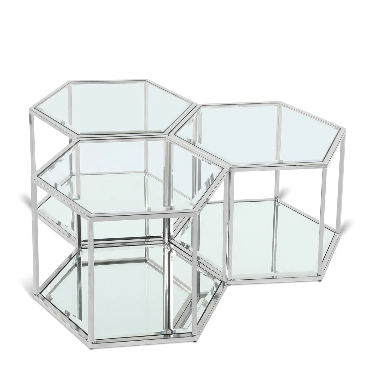 Sei - Coffee Table 3 Piece - Pearl Silver