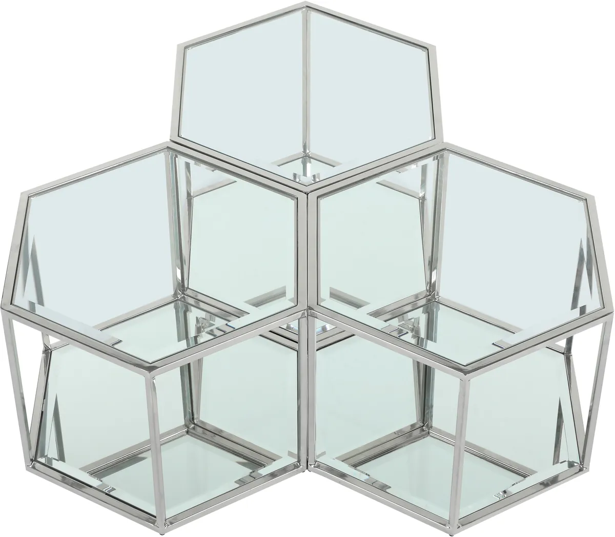 Sei - Coffee Table 3 Piece - Pearl Silver