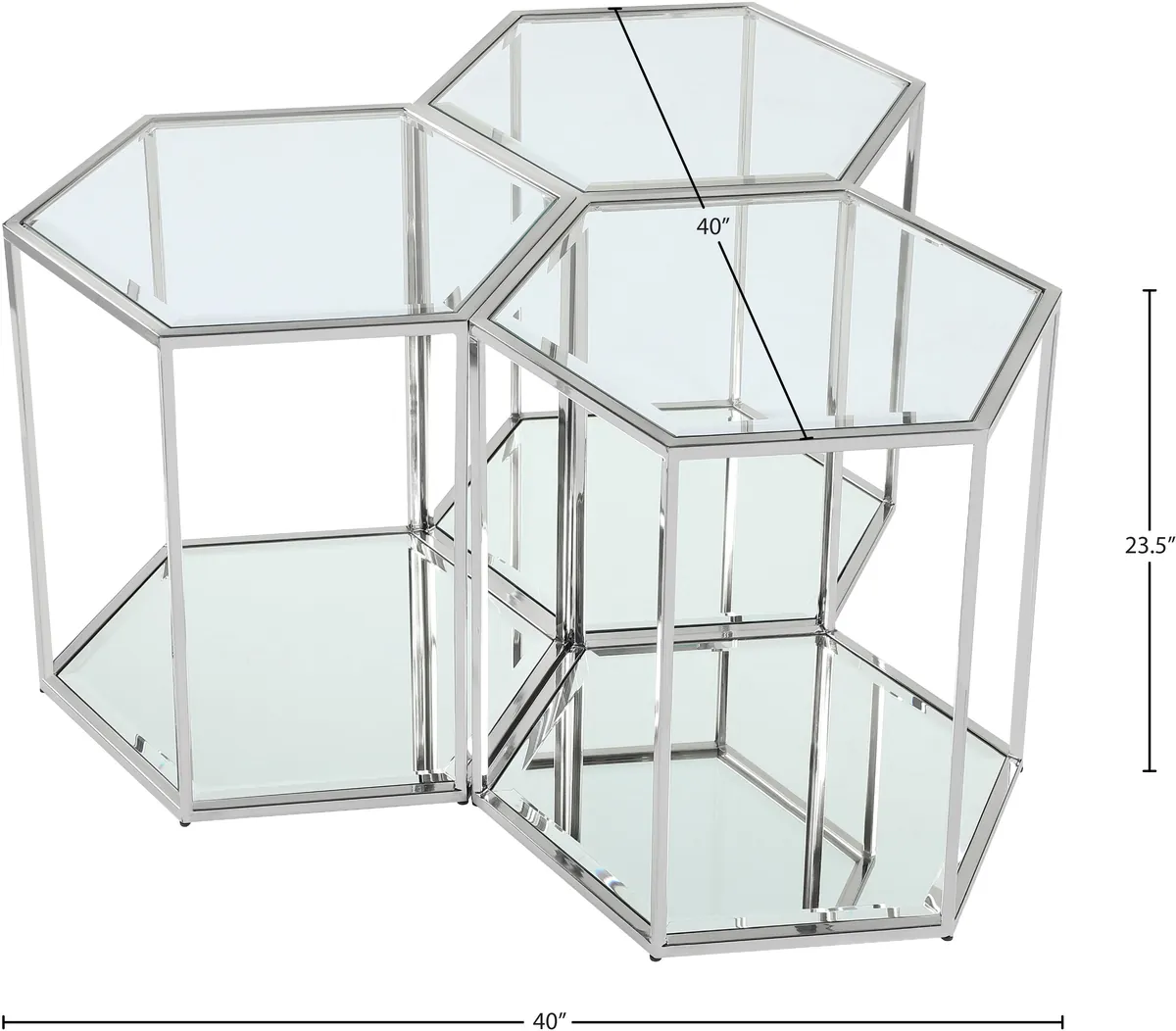 Sei - End Table - Pearl Silver - Steel