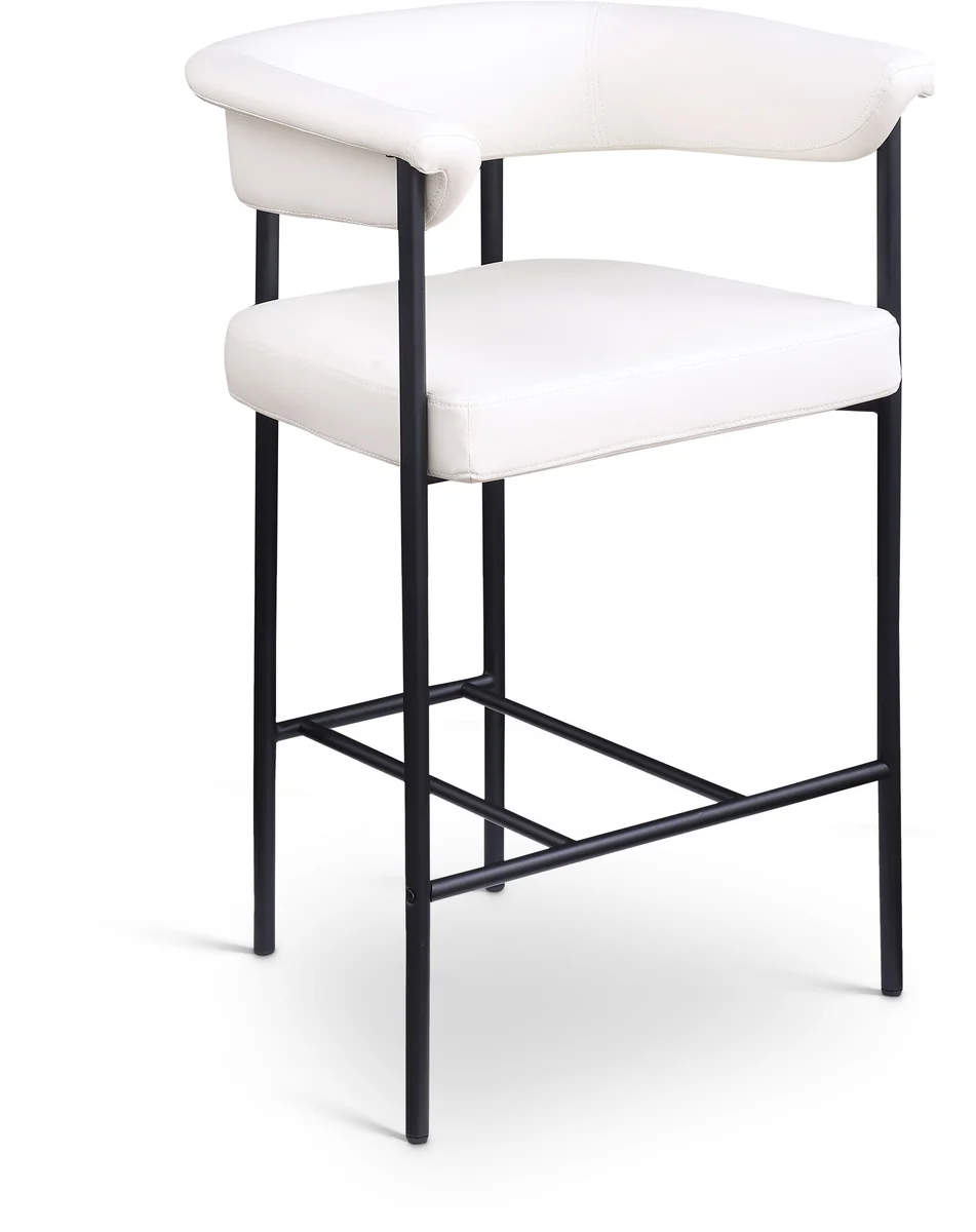 Malin - Faux Leather Counter Stool (Set of 2) - Cream