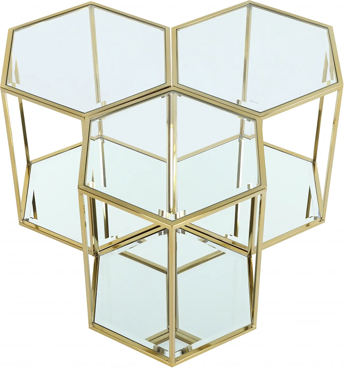 Sei - End Table 3 Piece - Gold
