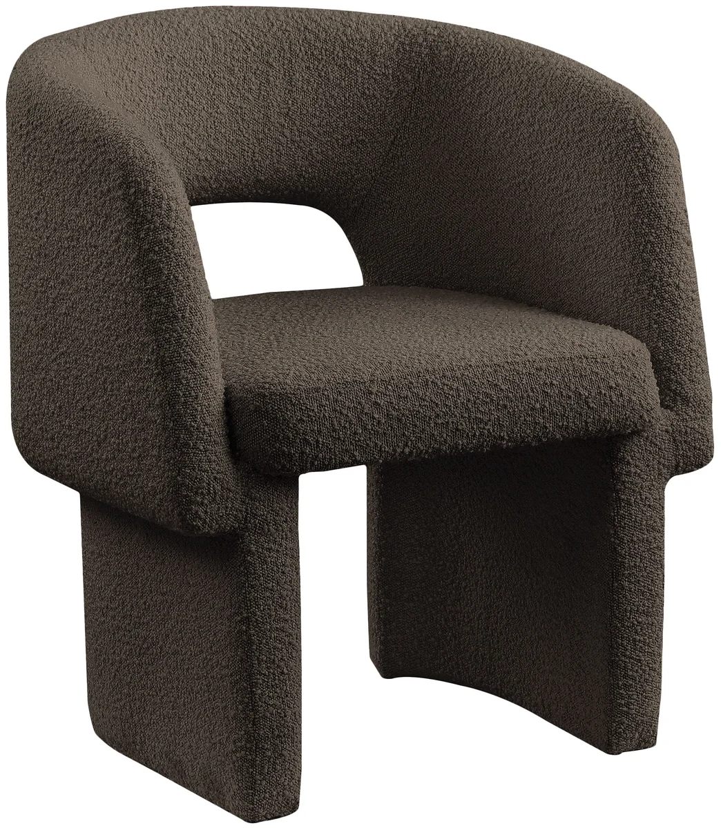Emmet - Boucle Dining Chair / Accent Chair - Brown