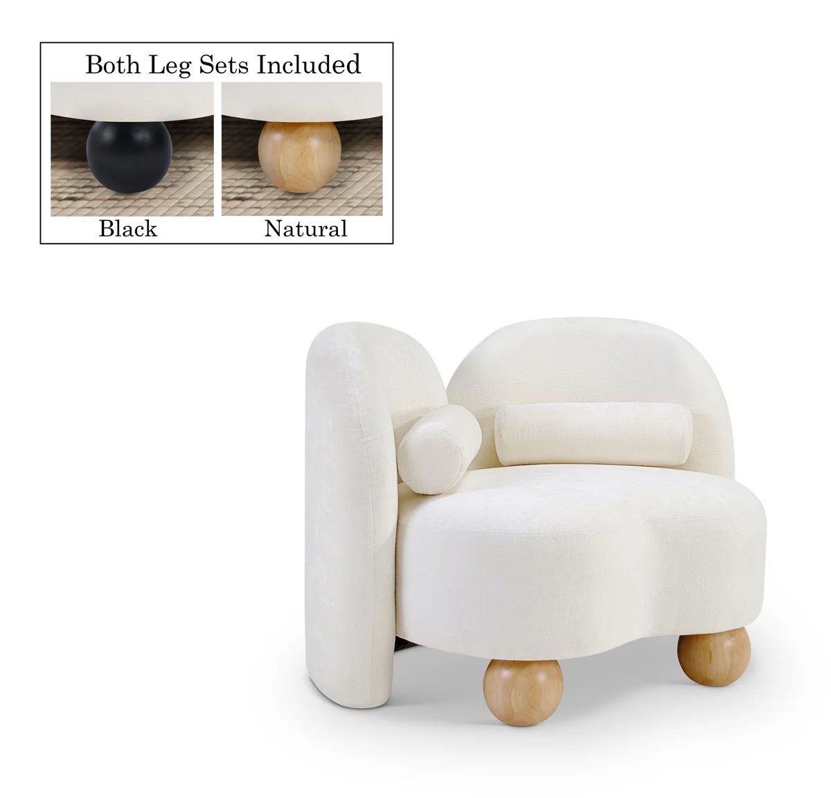 Daphne - Chenille Chair - Cream