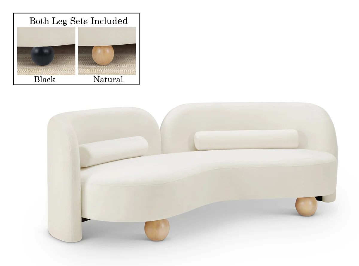 Daphne - Velvet Sofa - Cream