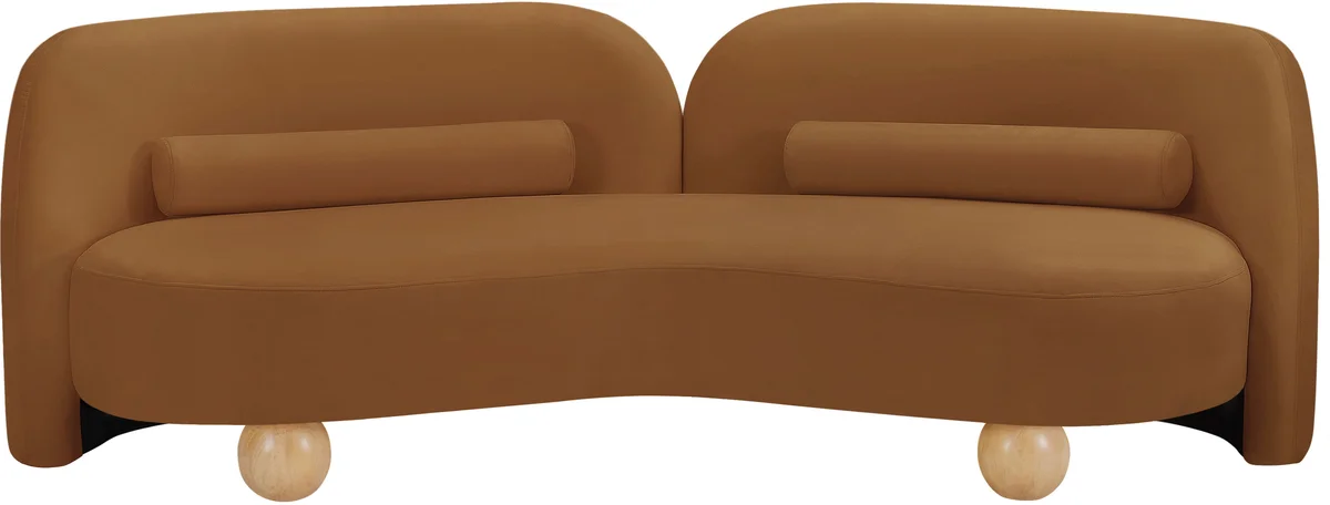 Daphne - Velvet Sofa - Saddle - View 2