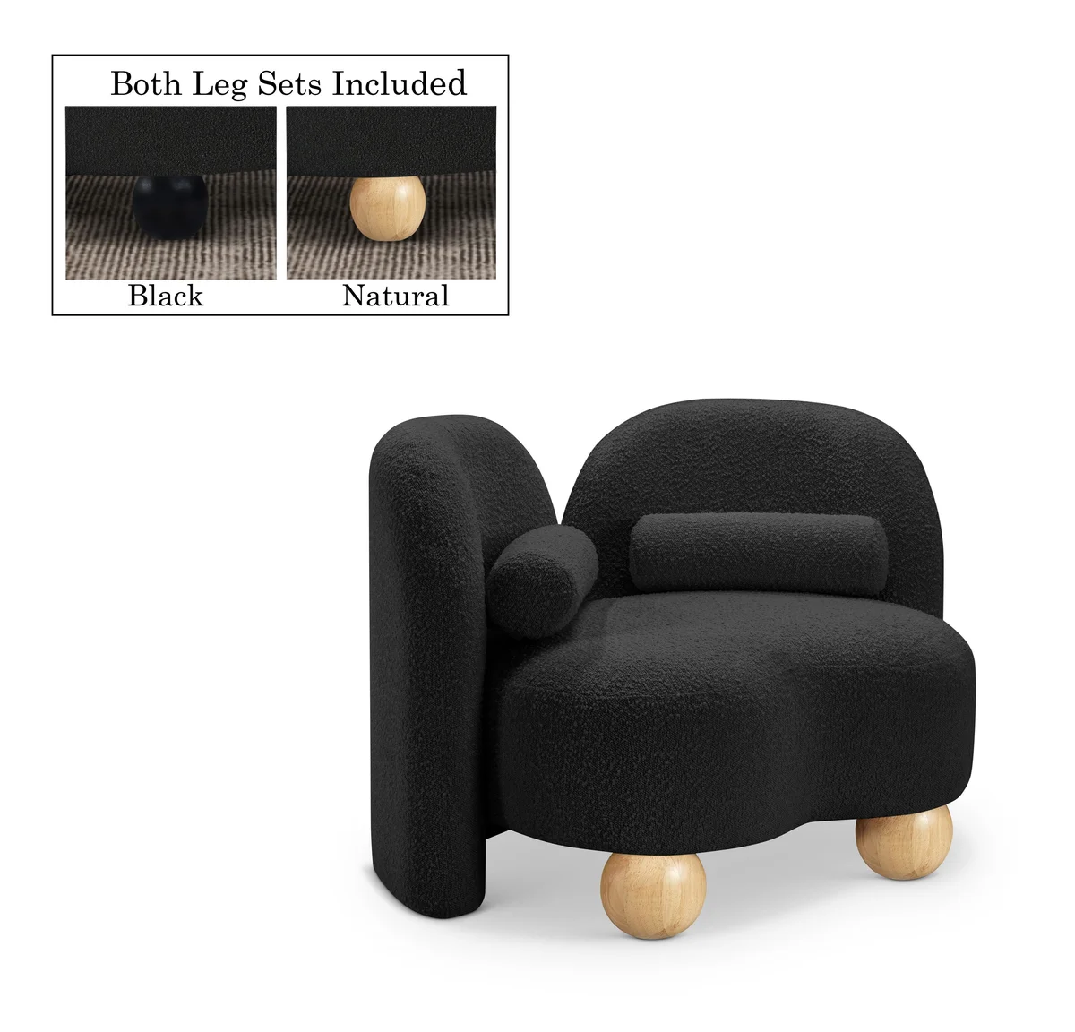 Daphne - Boucle Chair - Black