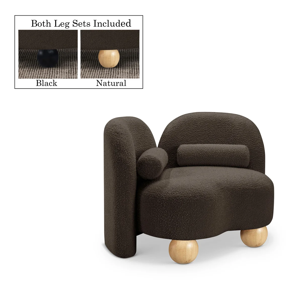 Daphne - Boucle Chair - Brown