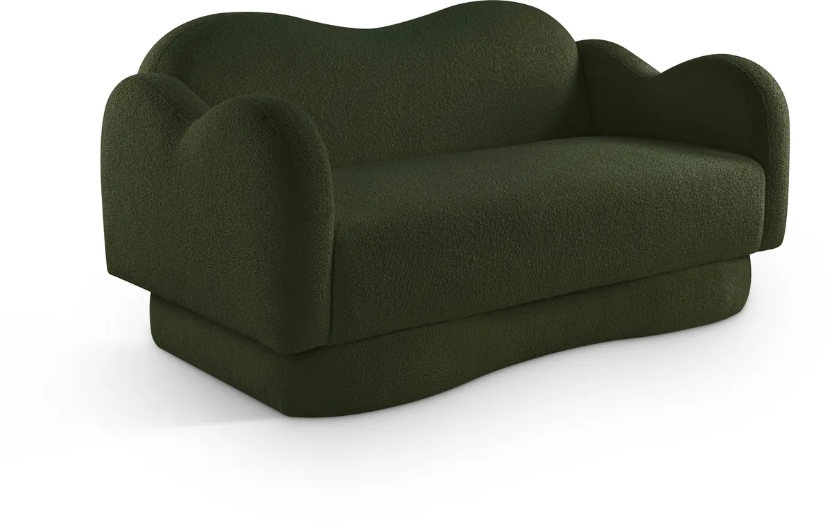 Bloom - Teddy Fabric Loveseat - Green