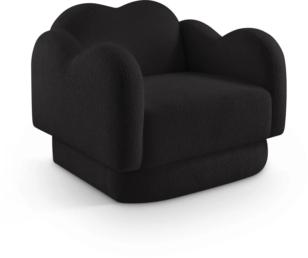 Bloom - Teddy Fabric Chair - Black