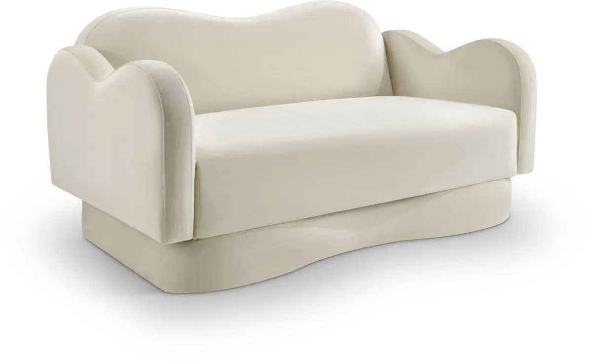Bloom - Velvet Loveseat - Cream