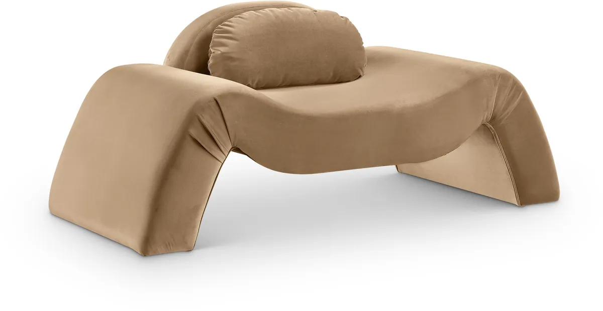 Austin - Velvet Accent Chair - Beige