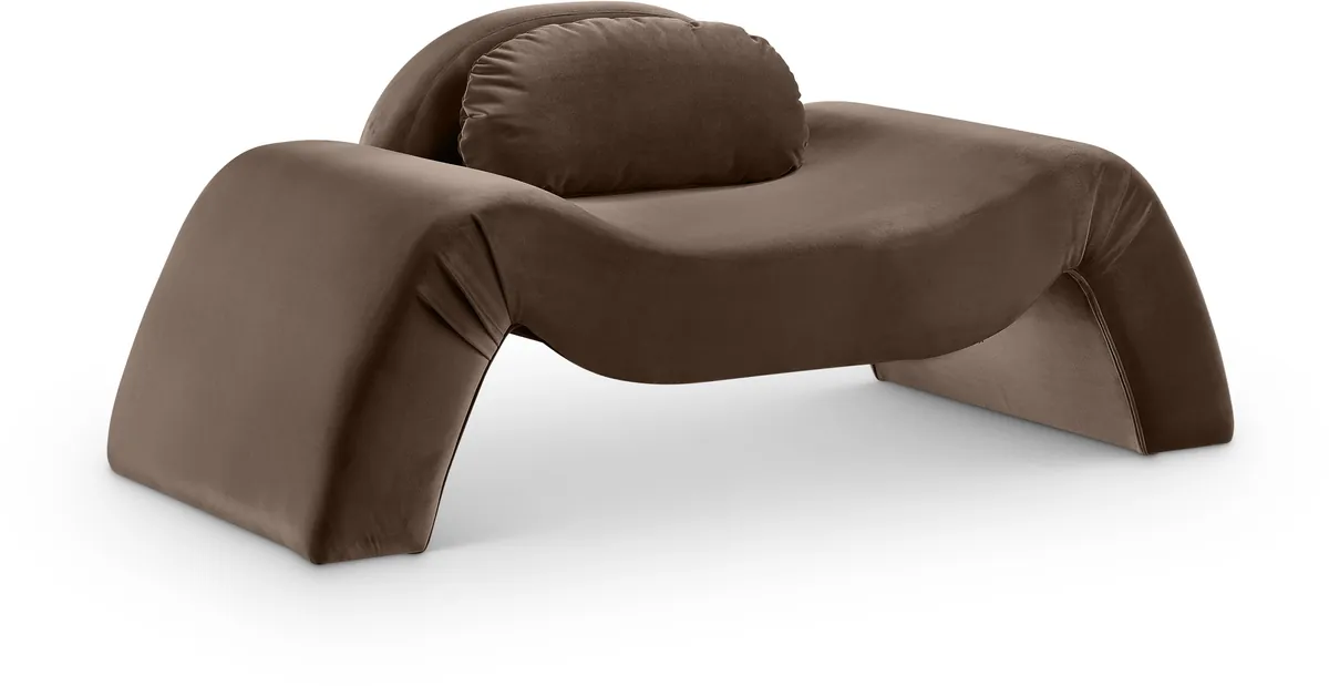 Austin - Velvet Accent Chair - Brown