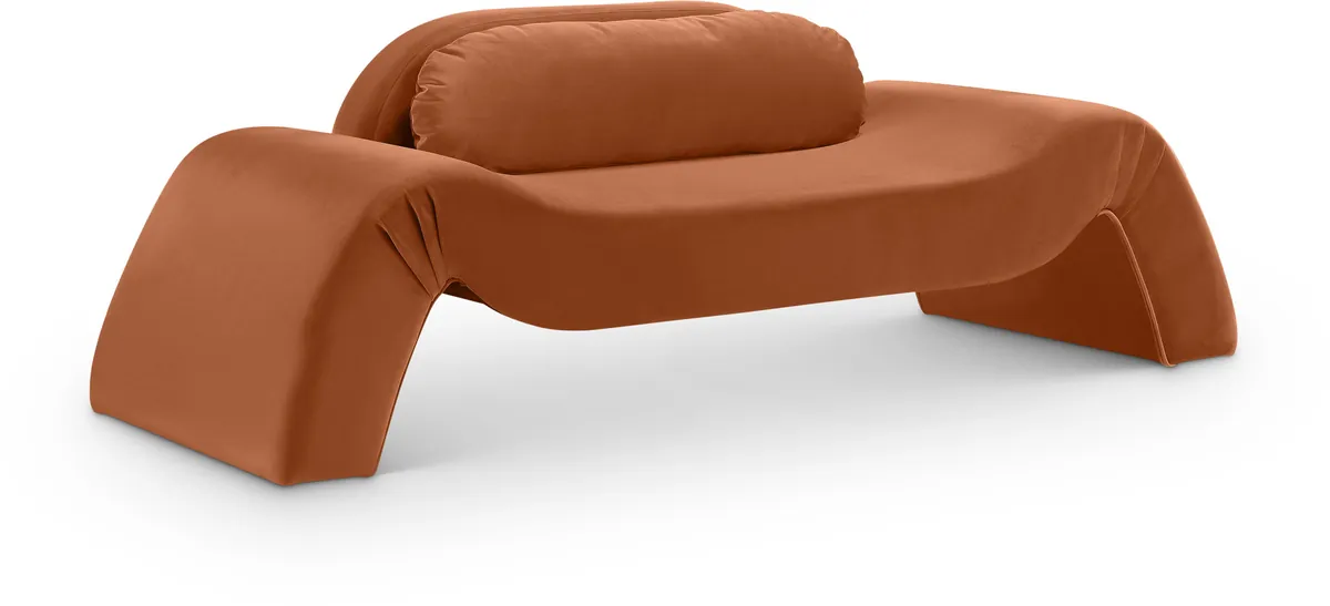 Austin - Velvet Loveseat - Cognac