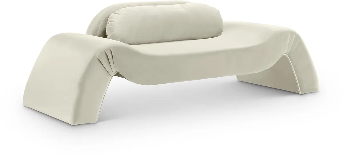 Austin - Velvet Loveseat - Cream