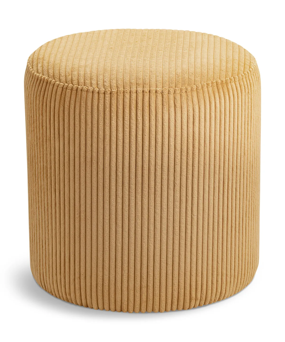 Roy - Round Microsuede Ottoman / Stool - Yellow