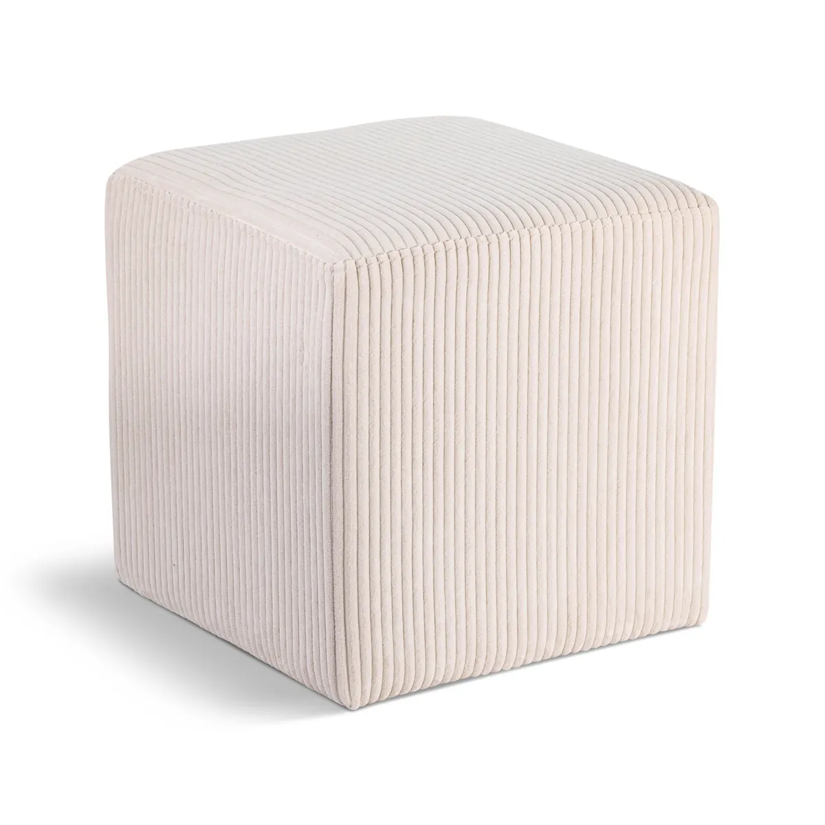 Roy - Microsuede Ottoman / Stool - Beige