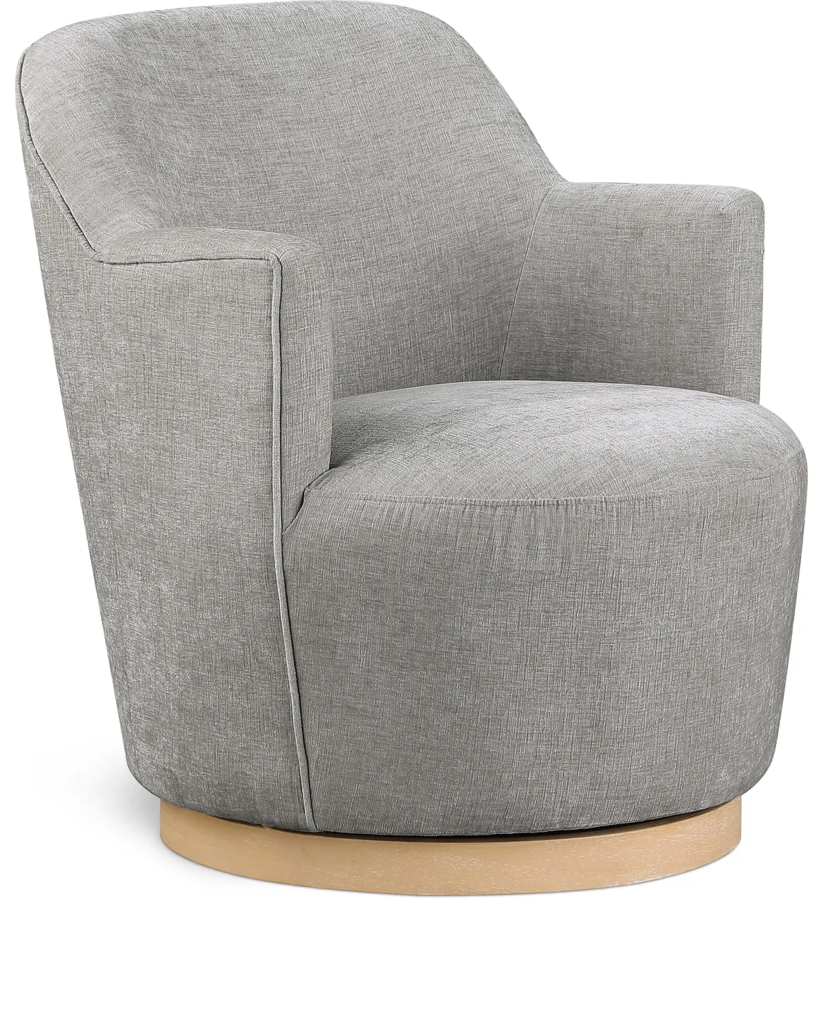 Clarita - Chenille Swivel Accent Chair - Light Gray