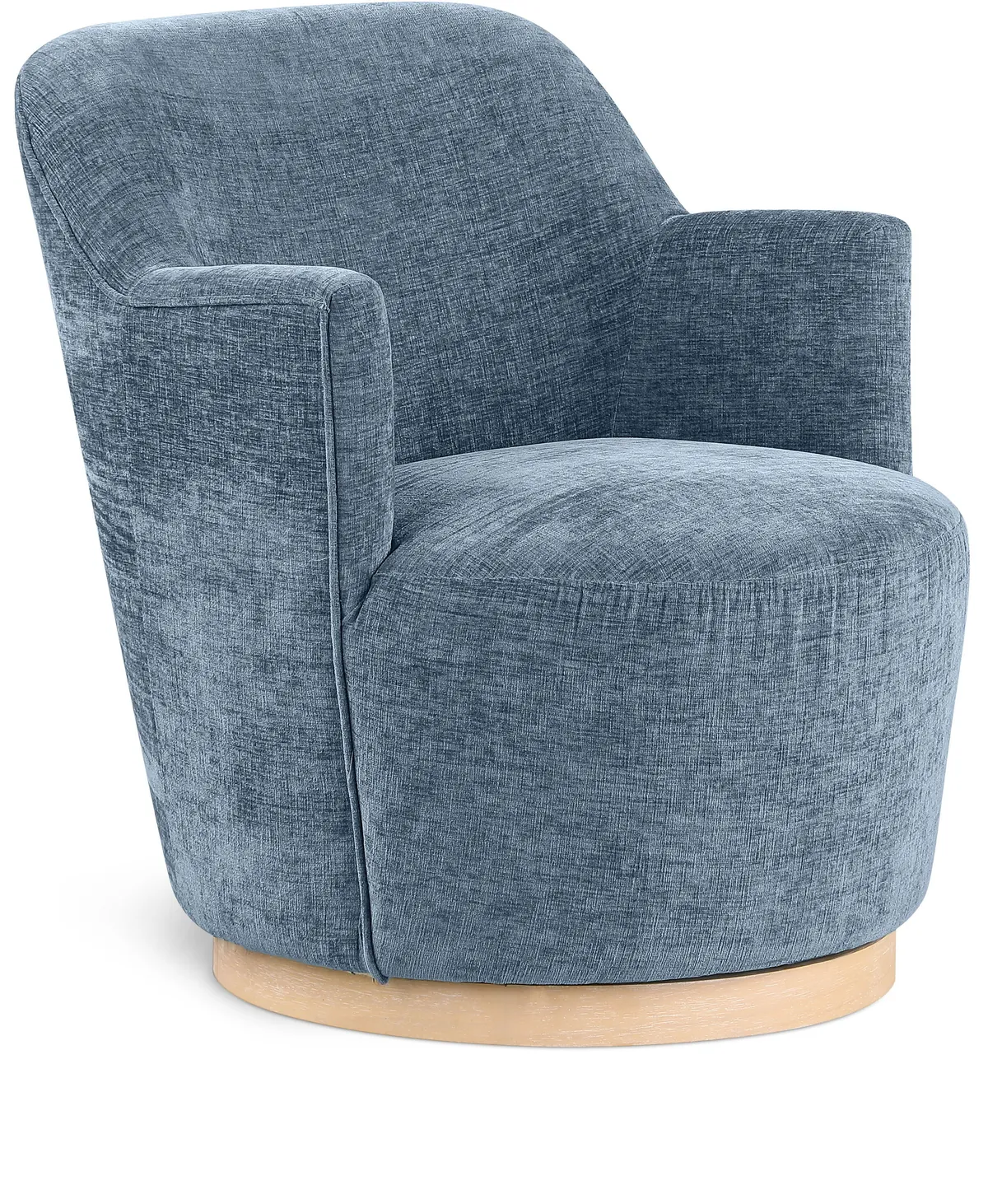 Clarita - Chenille Swivel Accent Chair - Light Blue