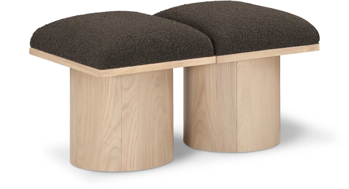 Pavilion - 31" 2 Piece Modular Bench With Natural Base - Brown