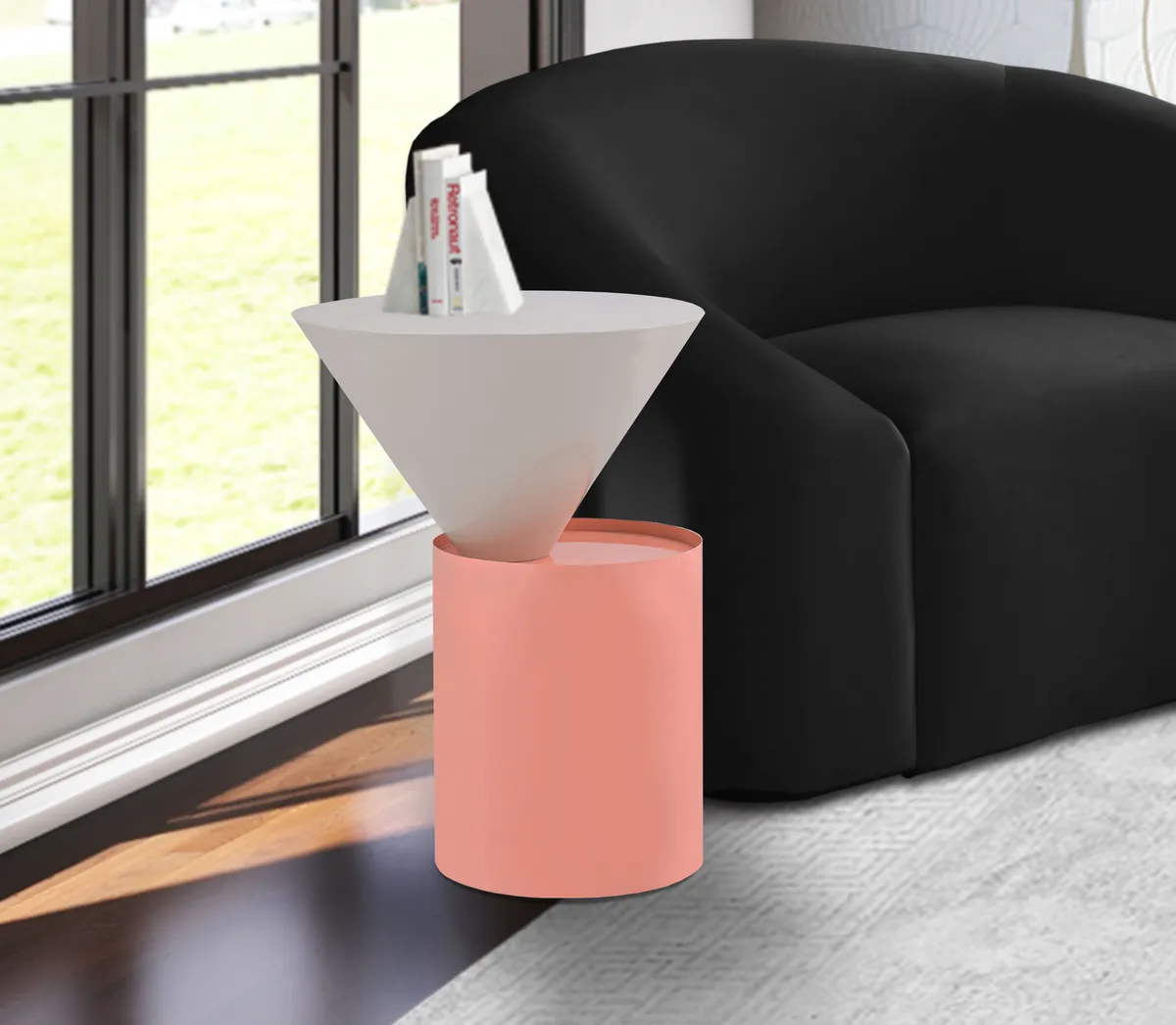 Damon - End Table - Pink -Metal