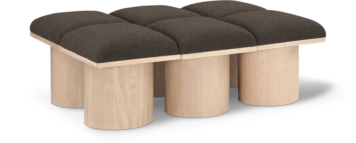 Pavilion - 46.5" 6 Piece Modular Bench With Natural Base - Brown