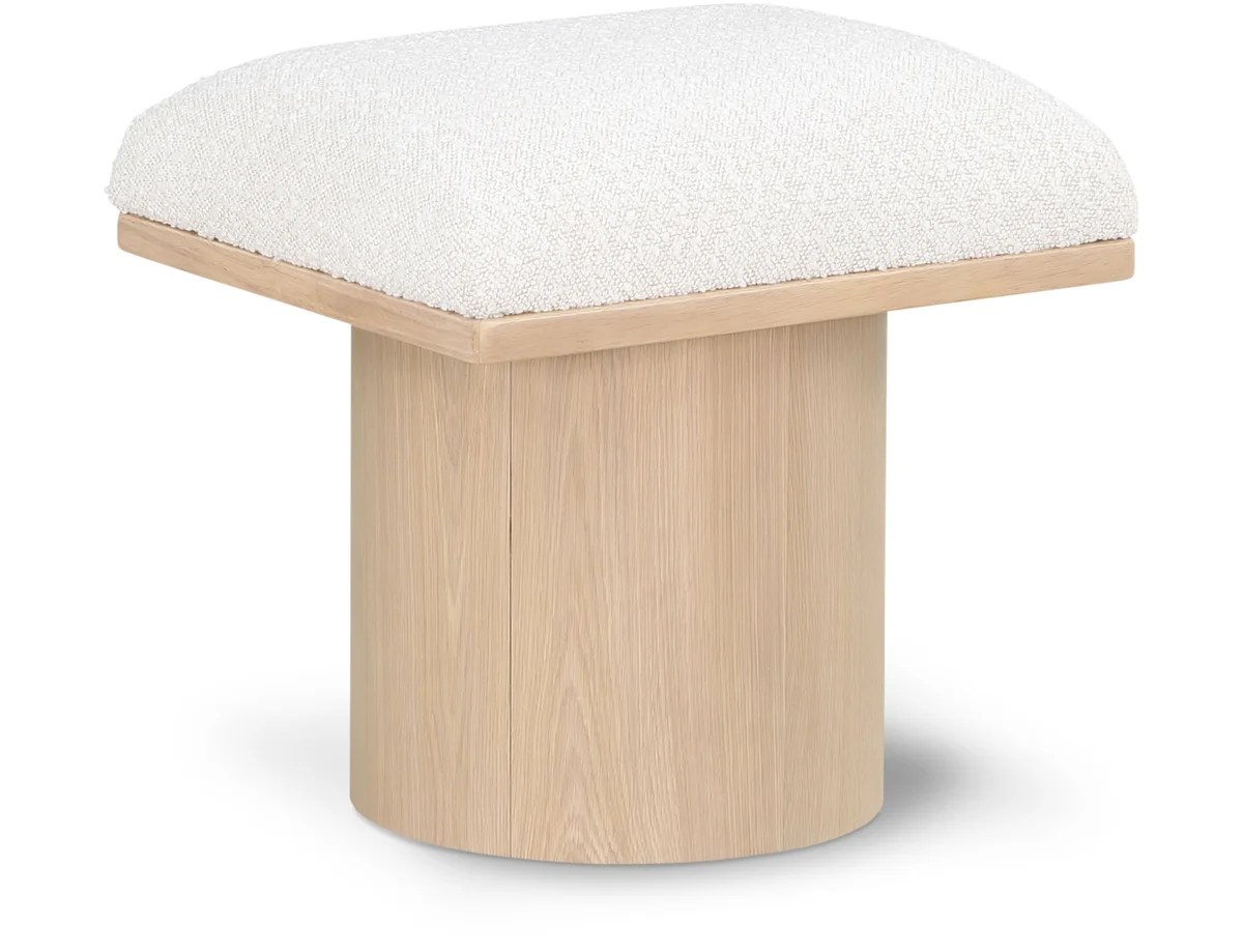 Pavilion - Bench / Stool With Natural Base - Cream