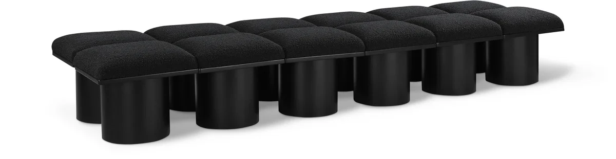 Pavilion - 108" 12 Piece Modular Bench With Black Base - Black