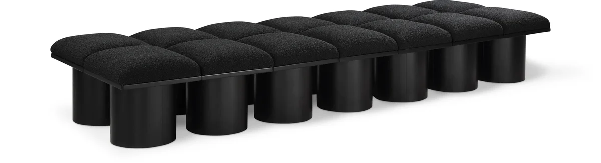 Pavilion - 108.5" 14 Piece Modular Bench With Black Base - Black