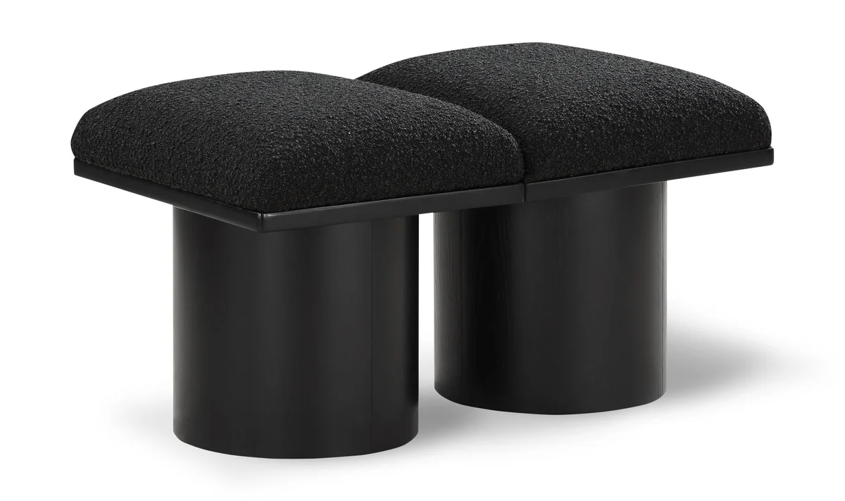 Pavilion - 31" 2 Piece Modular Bench With Black Base - Black