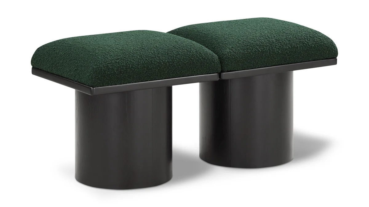 Pavilion - 36" 2 Piece Modular Bench With Black Base - Green