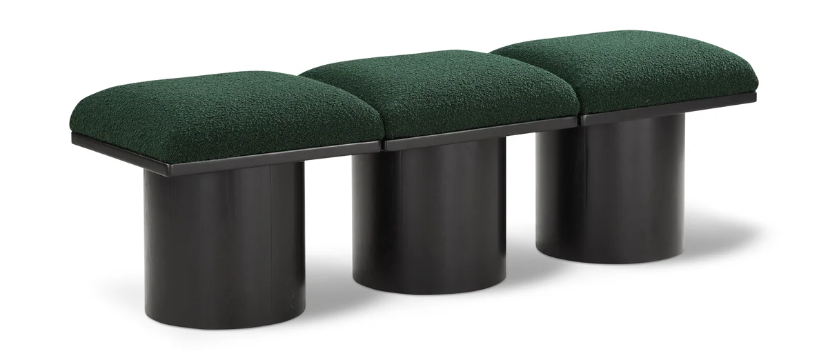 Pavilion - 54" 3 Piece Modular Bench With Black Base - Green