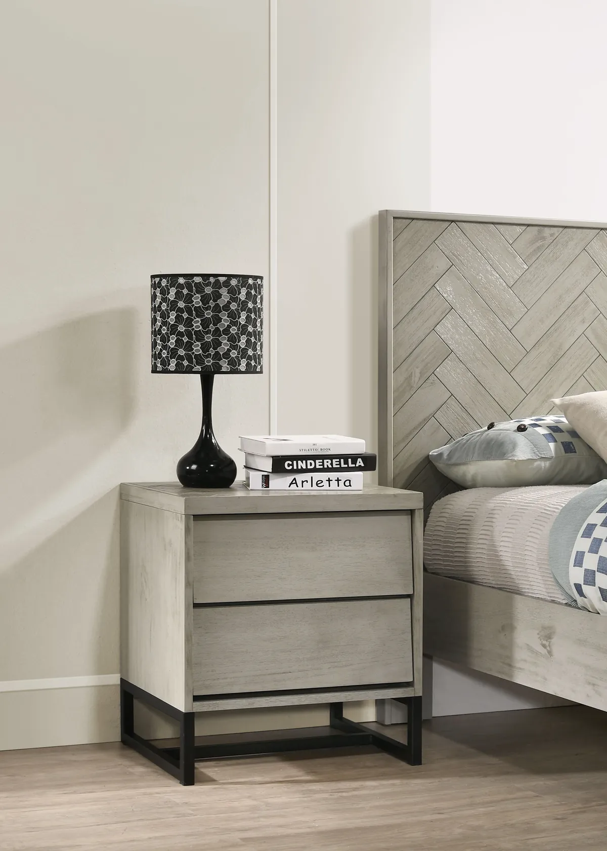 Weston - Night Stand - Gray Stone - View 2