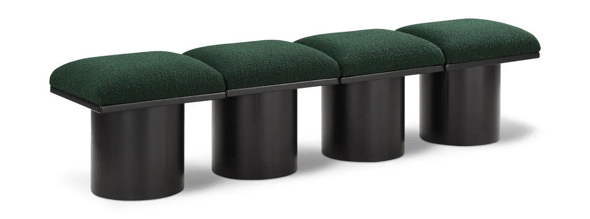 Pavilion - 72" 4 Piece Modular Bench With Black Base - Green